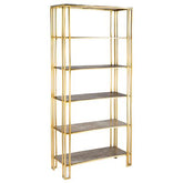 Iron Book Shelf with Gold Finish 1